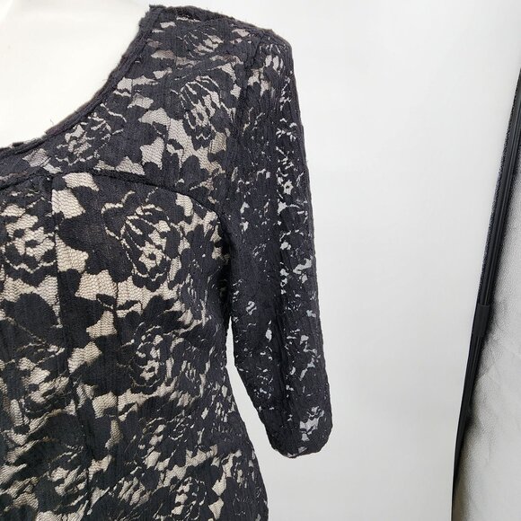 Torrid 3 Womens 22/24 Black Lace Bodycon Dress Stretch Open Back Plus Size - Picture 7 of 9